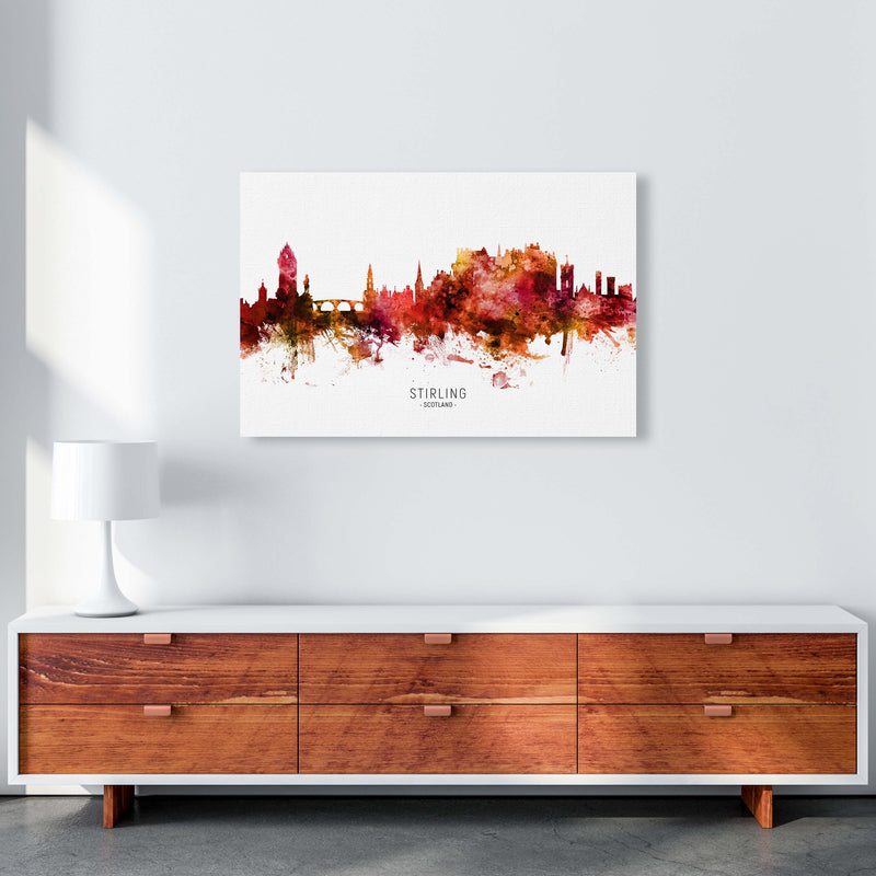 Stirling Scotland Skyline Red City Name  by Michael Tompsett A1 Canvas