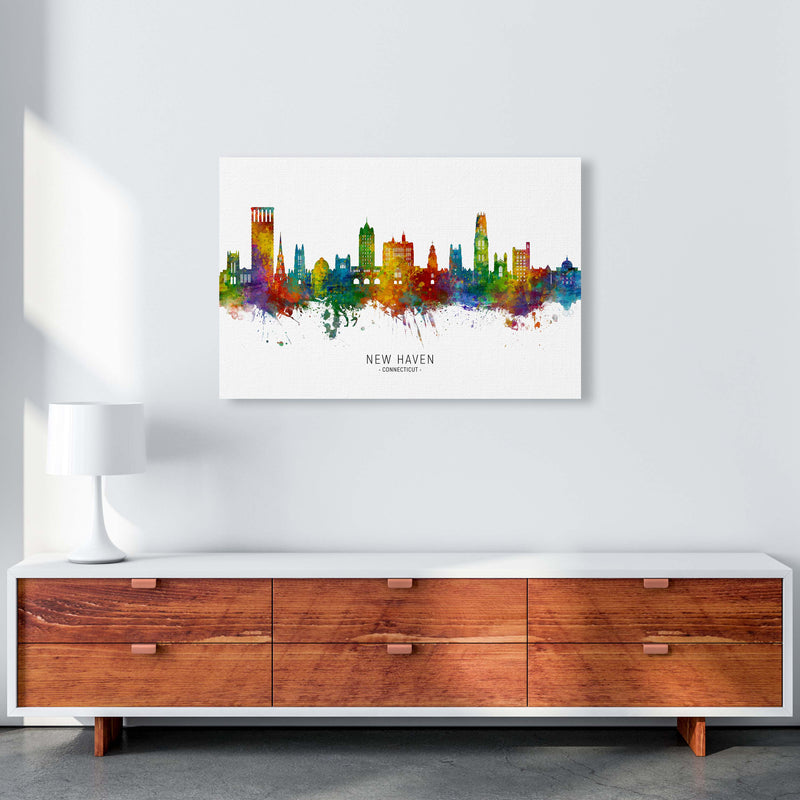New Haven Connecticut Skyline Art Print by Michael Tompsett A1 Canvas