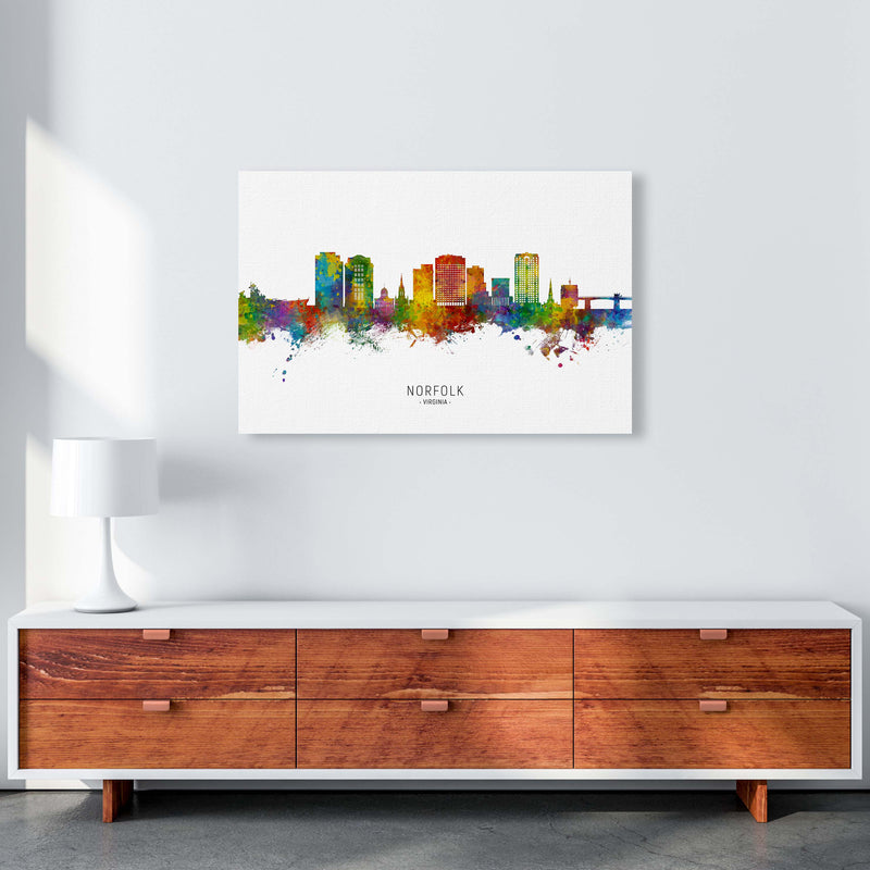 Norfolk Virginia Skyline Art Print by Michael Tompsett A1 Canvas