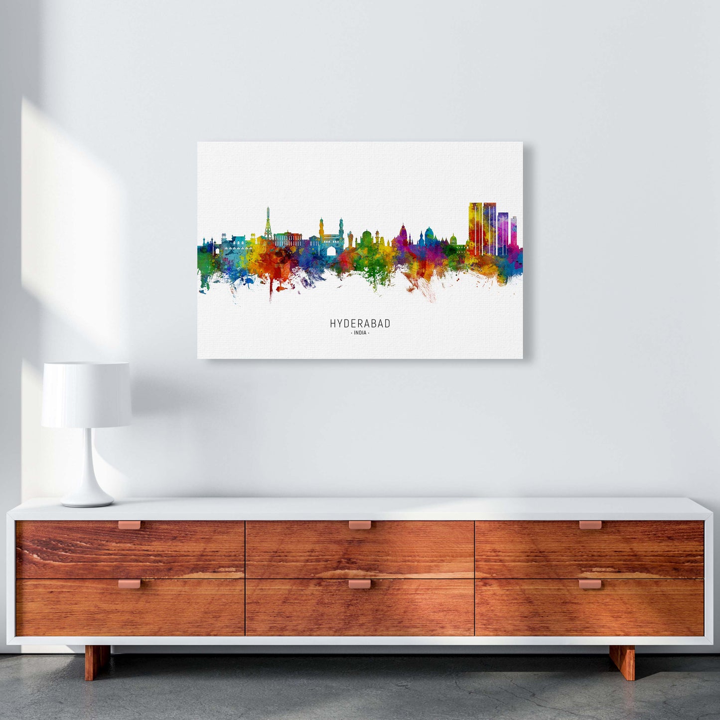 Hyderabad India Skyline Art Print by Michael Tompsett A1 Canvas