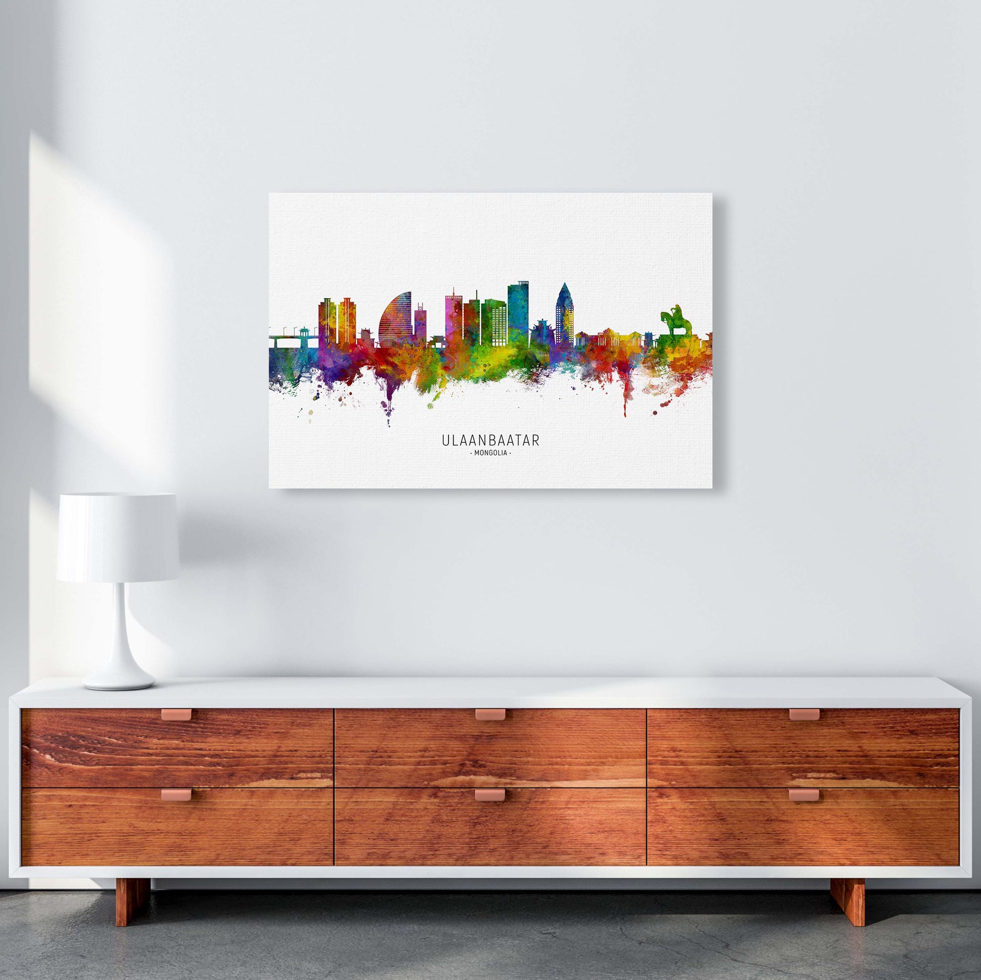 Ulaanbaatar Mongolia Skyline Art Print by Michael Tompsett A1 Canvas