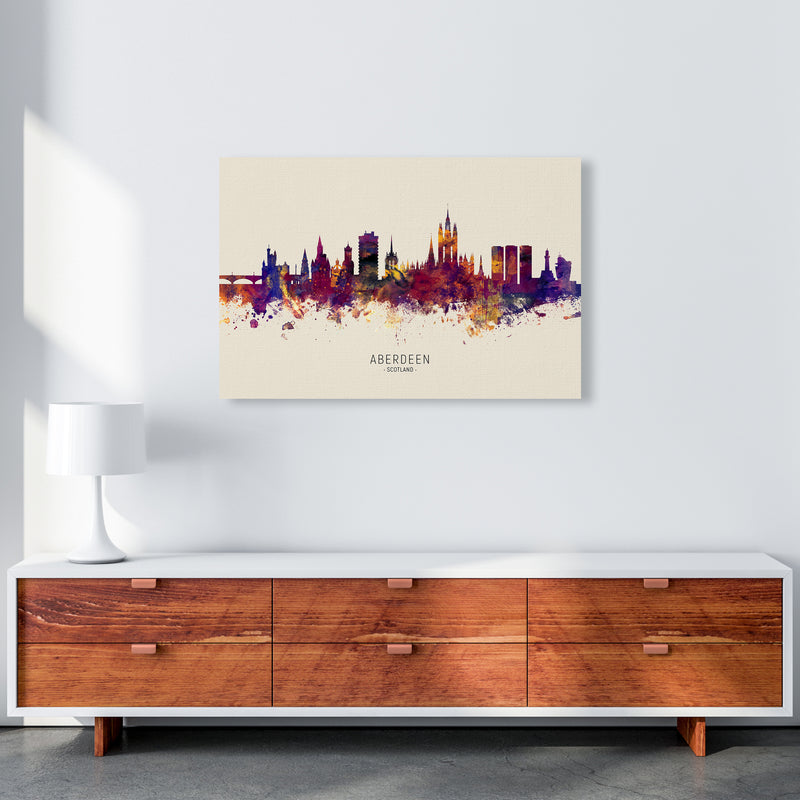 Aberdeen Scotland Skyline Autumn City Name Art Print by Michael Tompsett A1 Canvas