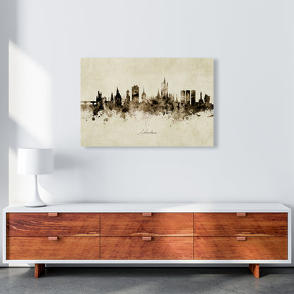 Aberdeen Scotland Skyline Vintage Art Print by Michael Tompsett A1 Canvas