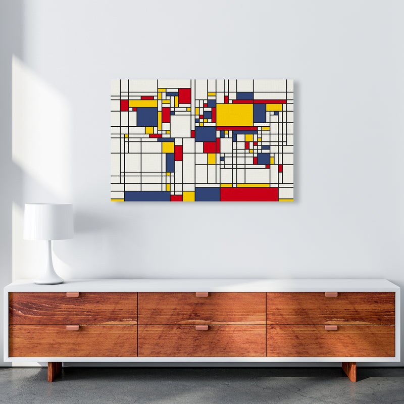 Abstract World Map in the style of Piet Mondrian Art Print by Michael Tompsett A1 Canvas