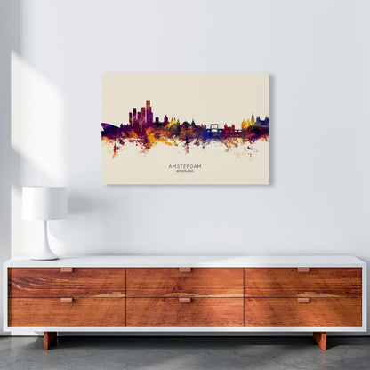 Amsterdam Netherlands Skyline Autumn City Name Art Print by Michael Tompsett A1 Canvas