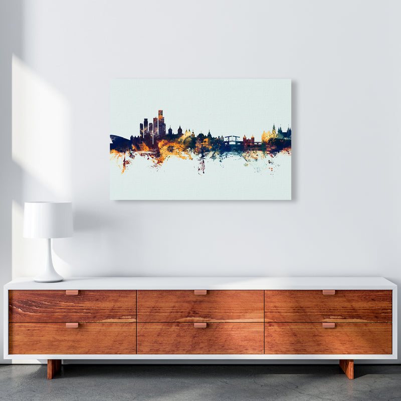 Amsterdam Netherlands Skyline Blue Orange Art Print by Michael Tompsett A1 Canvas