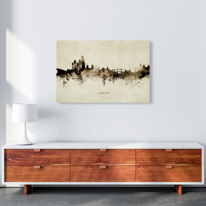 Amsterdam Netherlands Skyline Vintage Art Print by Michael Tompsett A1 Canvas