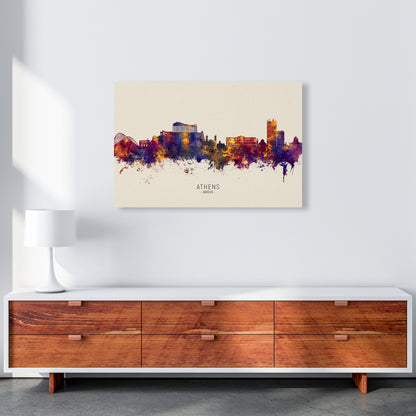 Athens Greece Skyline Autumn City Name Art Print by Michael Tompsett A1 Canvas