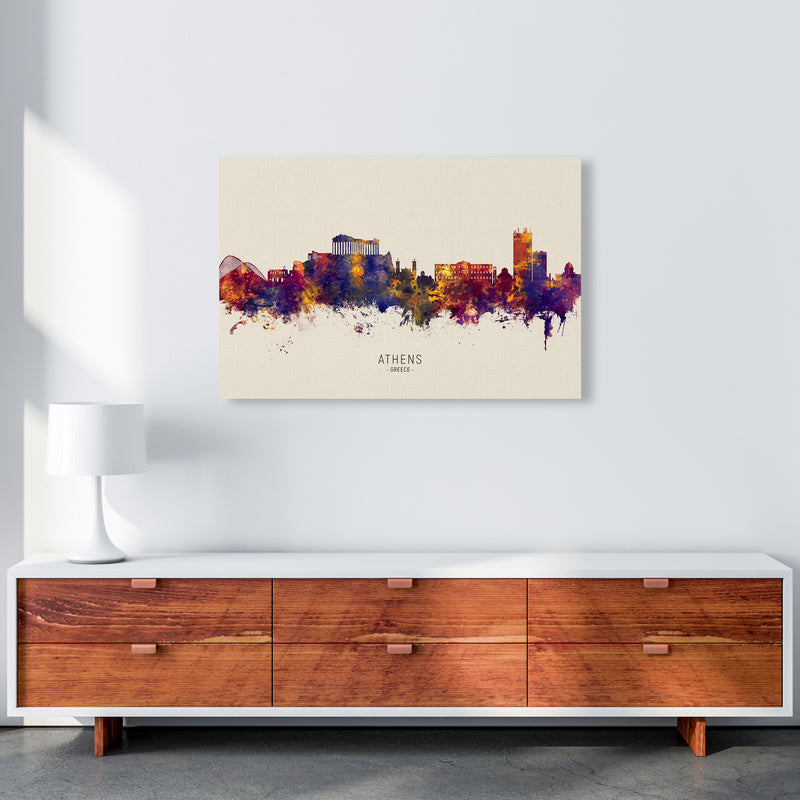 Athens Greece Skyline Autumn City Name Art Print by Michael Tompsett A1 Canvas