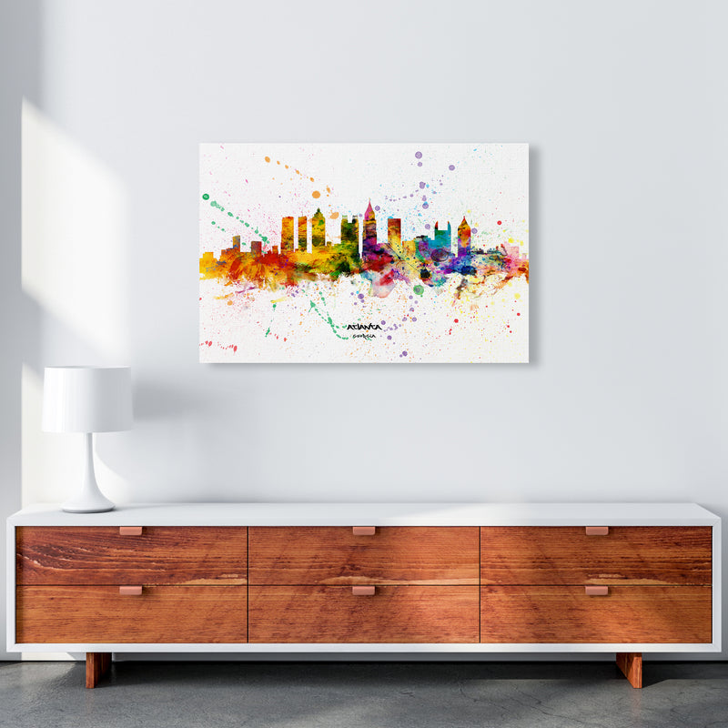 Atlanta Georgia Skyline Splash Art Print by Michael Tompsett A1 Canvas
