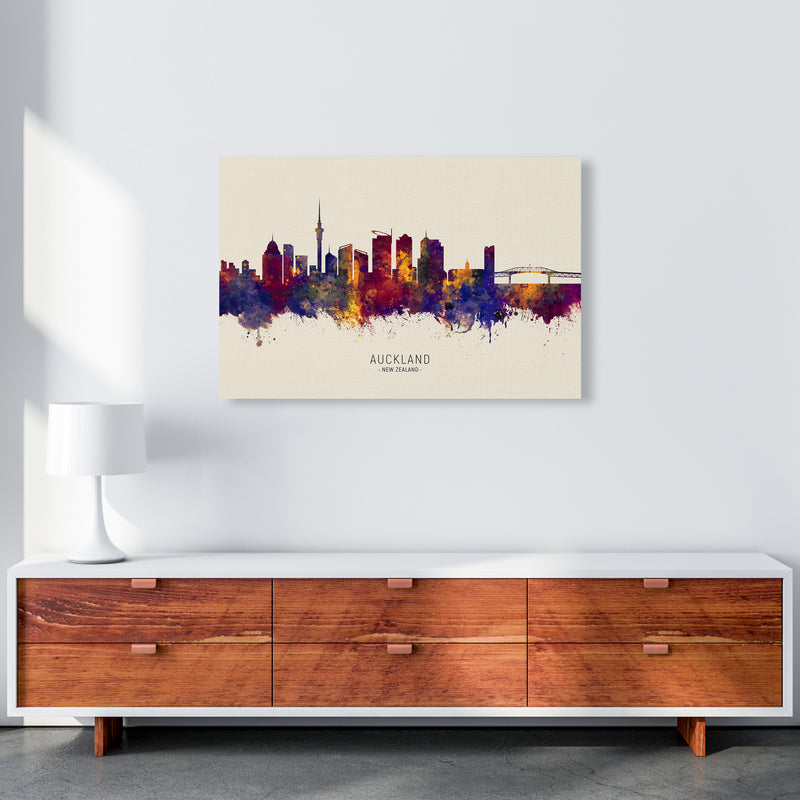 Auckland New Zealand Skyline Autumn City Name Art Print by Michael Tompsett A1 Canvas