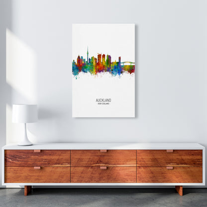 Auckland New Zealand Skyline Portrait Art Print by Michael Tompsett A1 Canvas