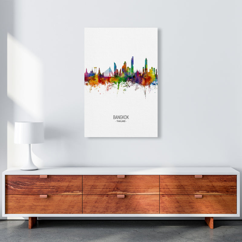Bangkok Thailand Skyline Portrait Art Print by Michael Tompsett A1 Canvas