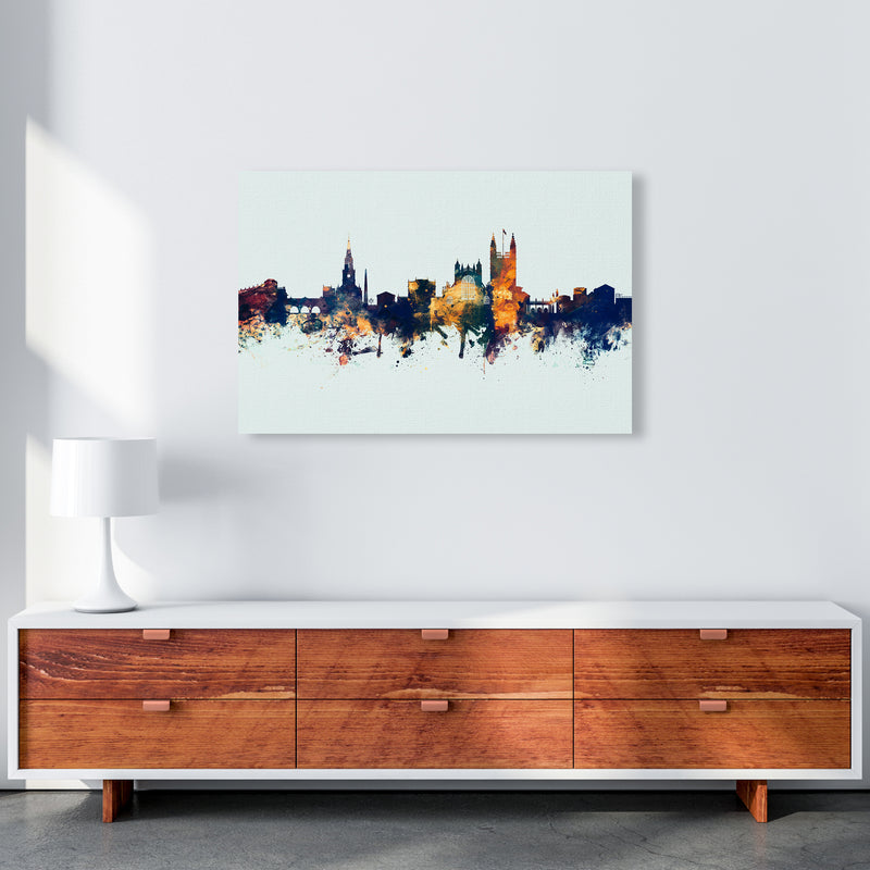 Bath England Skyline Blue Orange Art Print by Michael Tompsett A1 Canvas