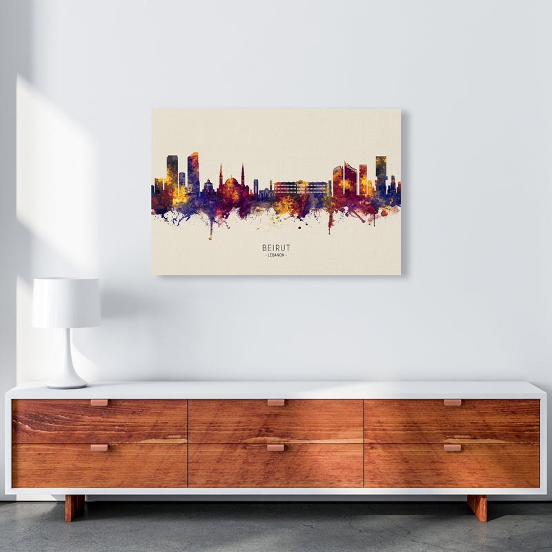 Beirut Lebanon Skyline Autumn City Name Art Print by Michael Tompsett A1 Canvas