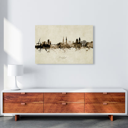 Belfast Northern Ireland Skyline Vintage Art Print by Michael Tompsett A1 Canvas