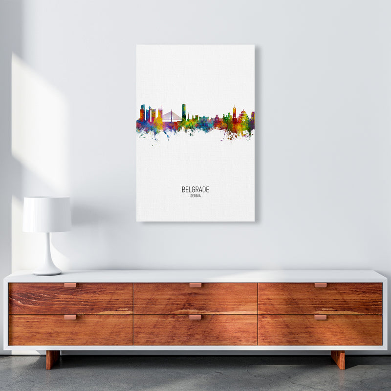 Belgrade Serbia Skyline Portrait Art Print by Michael Tompsett A1 Canvas