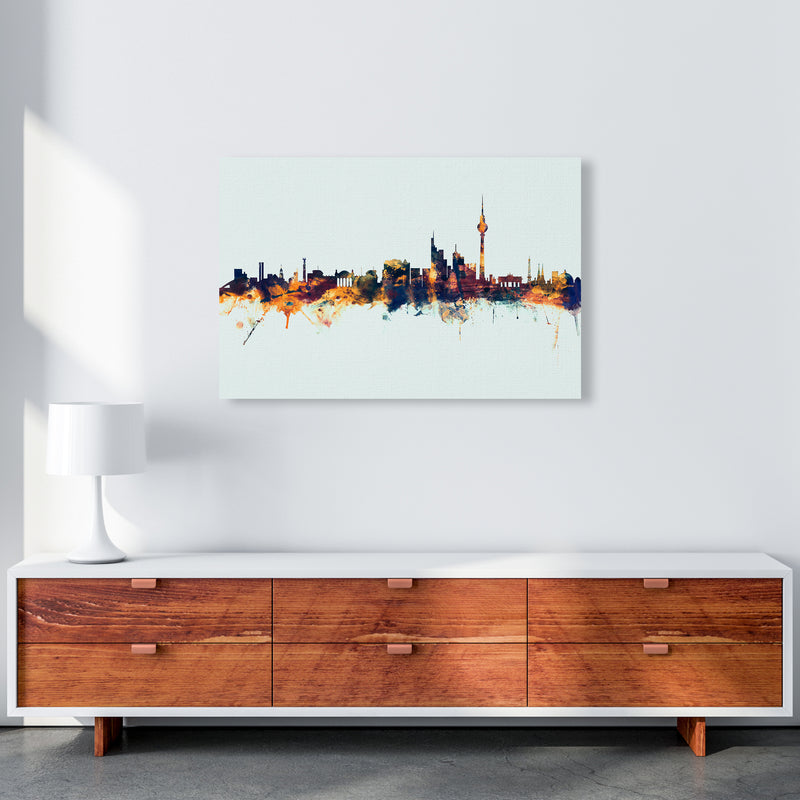 Berlin Germany Skyline Blue Orange Art Print by Michael Tompsett A1 Canvas