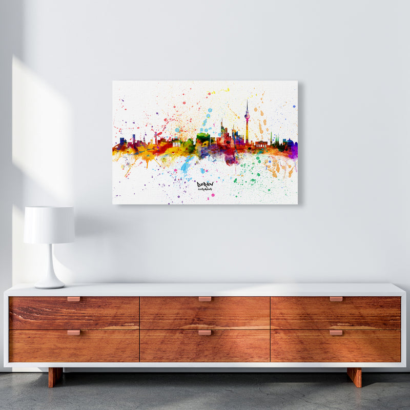 Berlin Germany Skyline Splash Art Print by Michael Tompsett A1 Canvas