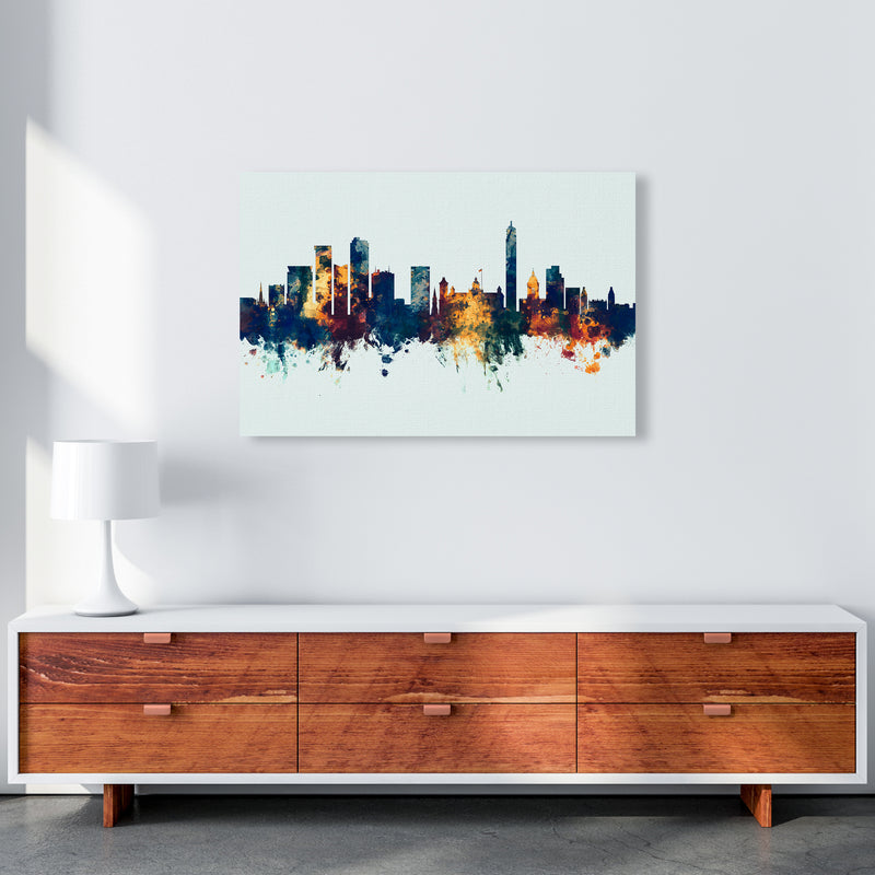 Birmingham England Skyline Blue Orange Art Print by Michael Tompsett A1 Canvas