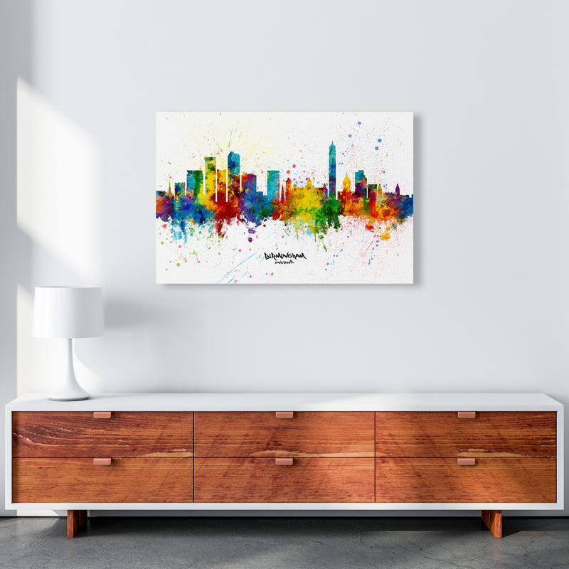 Birmingham England Skyline Splash Art Print by Michael Tompsett A1 Canvas