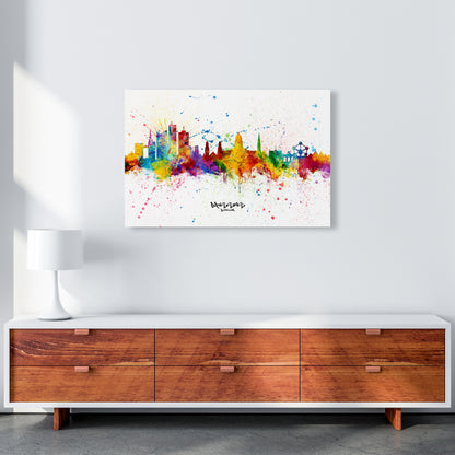 Brussels Belgium Skyline Splash Art Print by Michael Tompsett A1 Canvas