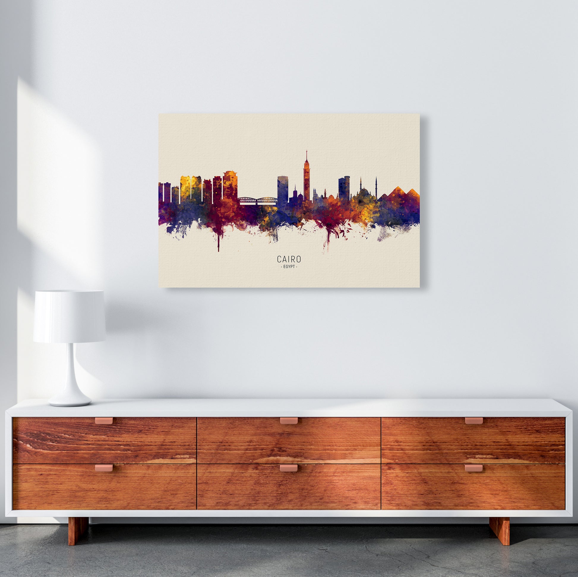Cairo Egypt Skyline Autumn City Name Art Print by Michael Tompsett A1 Canvas