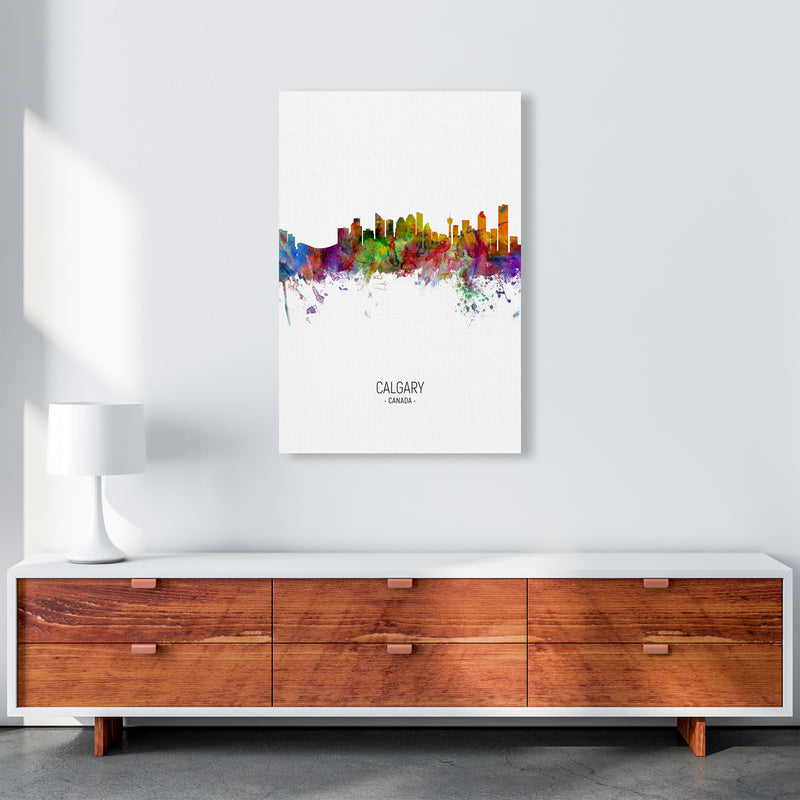 Calgary Canada Skyline Portrait Art Print by Michael Tompsett A1 Canvas