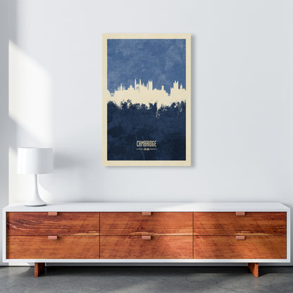 Cambridge England Skyline Portrait Navy Art Print by Michael Tompsett A1 Canvas