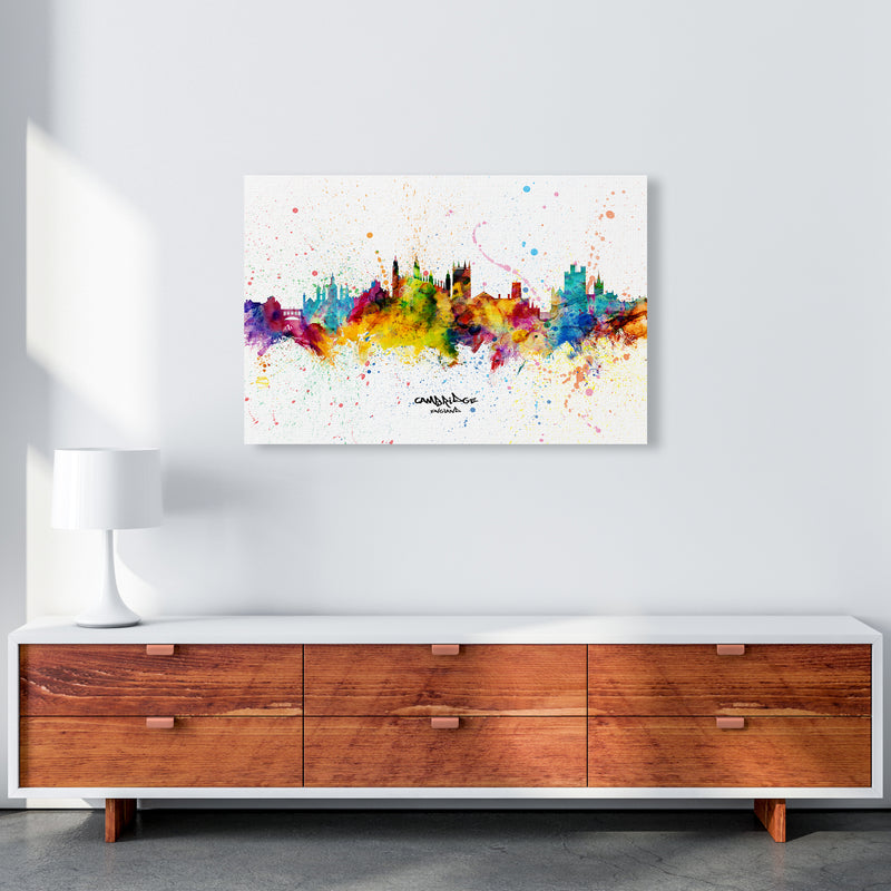 Cambridge England Skyline Splash Art Print by Michael Tompsett A1 Canvas