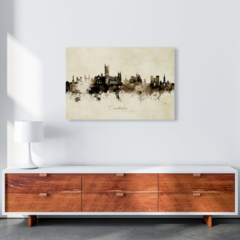 Canterbury England Skyline Vintage Art Print by Michael Tompsett A1 Canvas