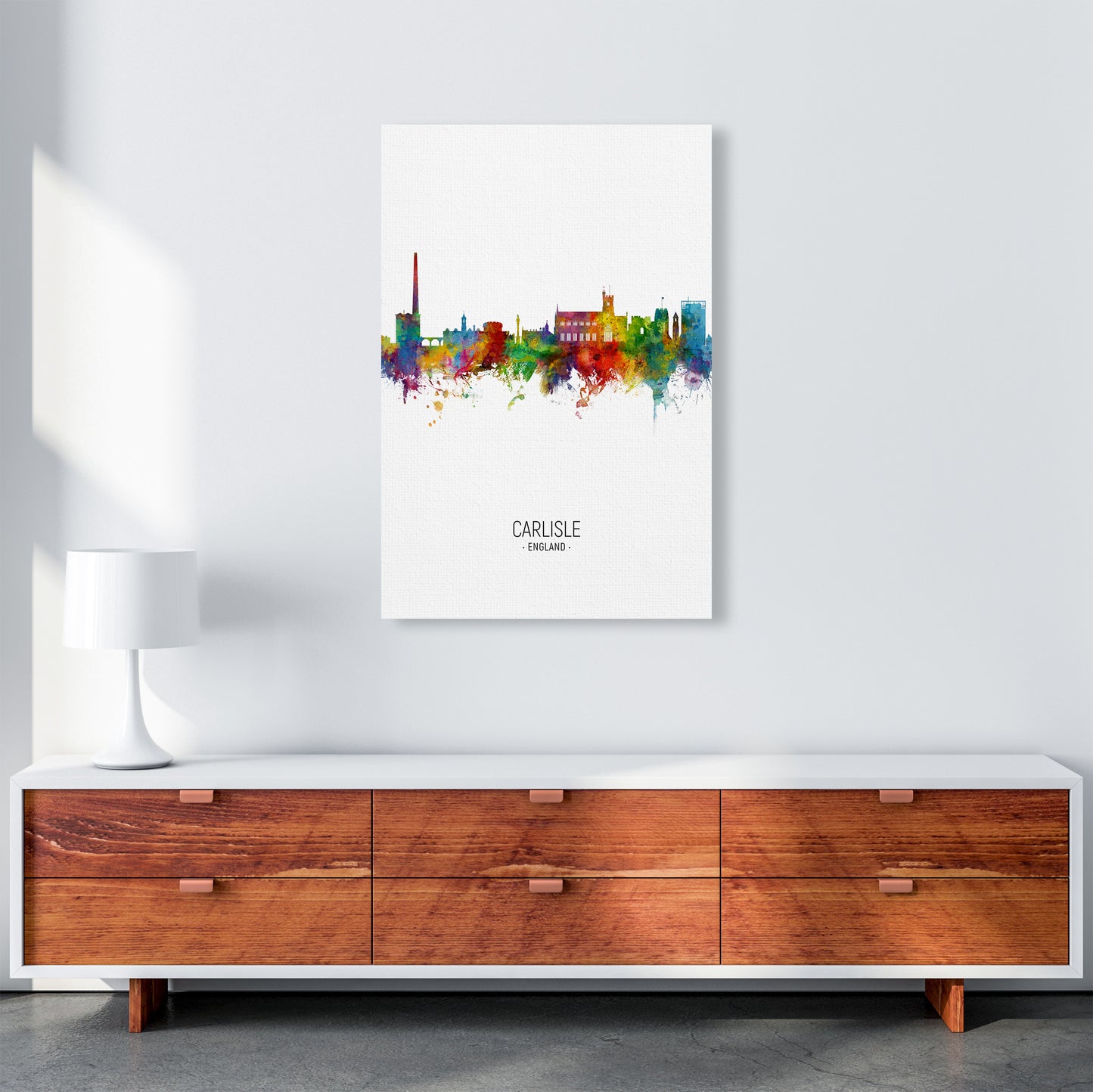 Carlisle England Skyline Portrait Art Print by Michael Tompsett A1 Canvas