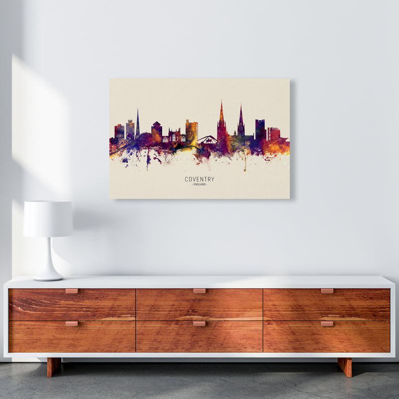 Coventry England Skyline Autumn City Name Art Print by Michael Tompsett A1 Canvas