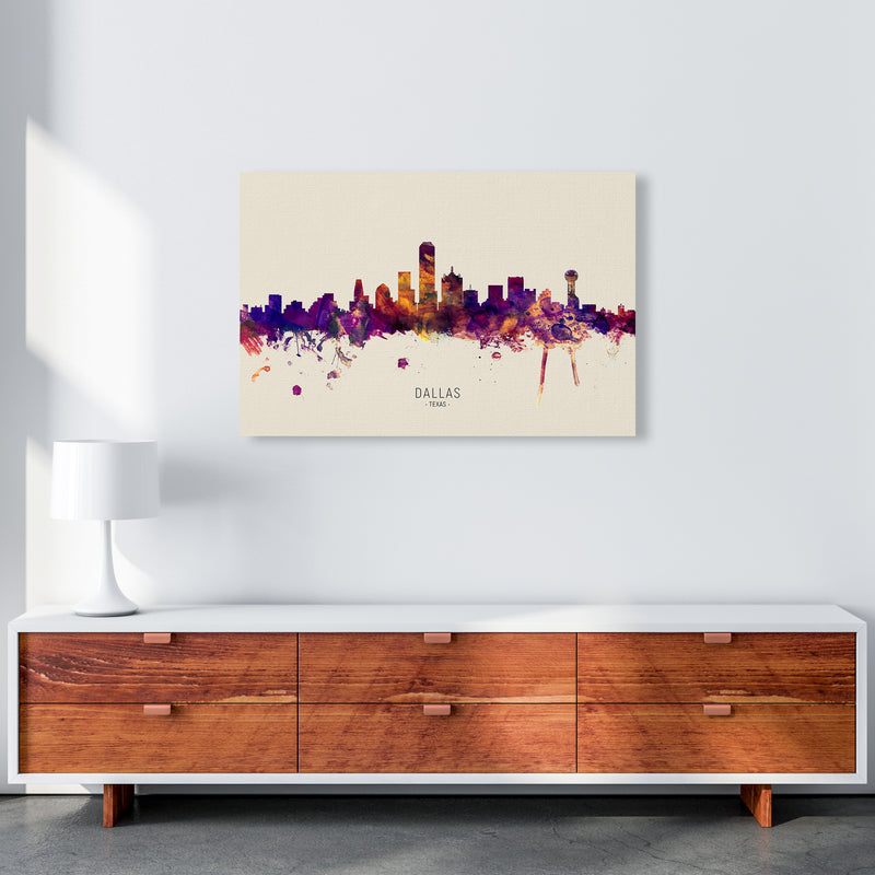 Dallas Texas Skyline Autumn City Name Art Print by Michael Tompsett A1 Canvas