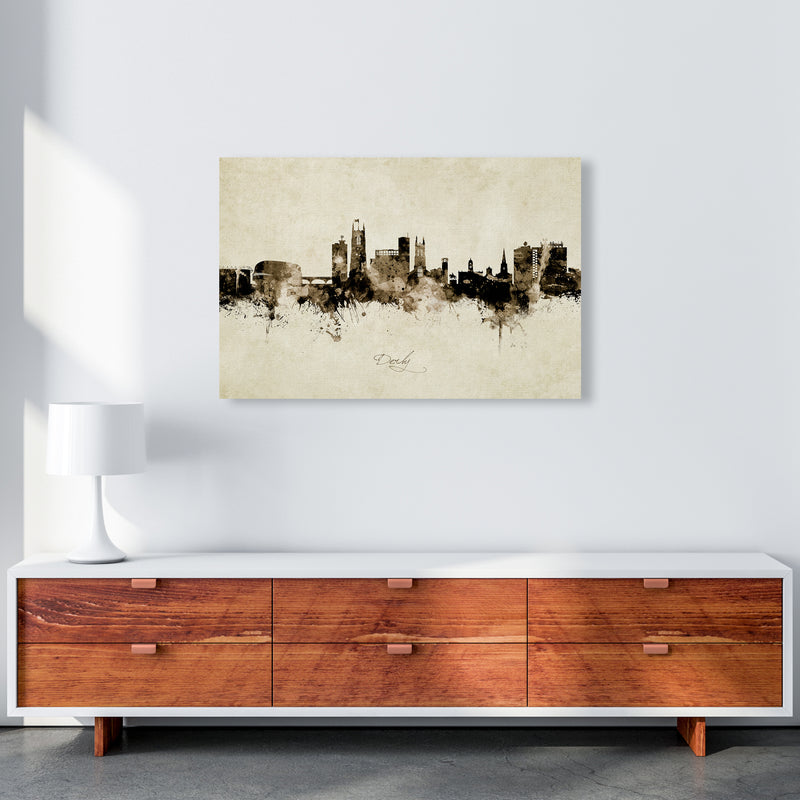 Derby England Skyline Vintage Art Print by Michael Tompsett A1 Canvas