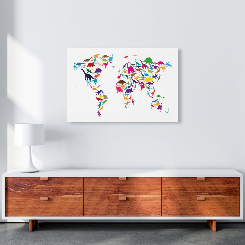 Dinosaur Map Colours Art Print by Michael Tompsett A1 Canvas