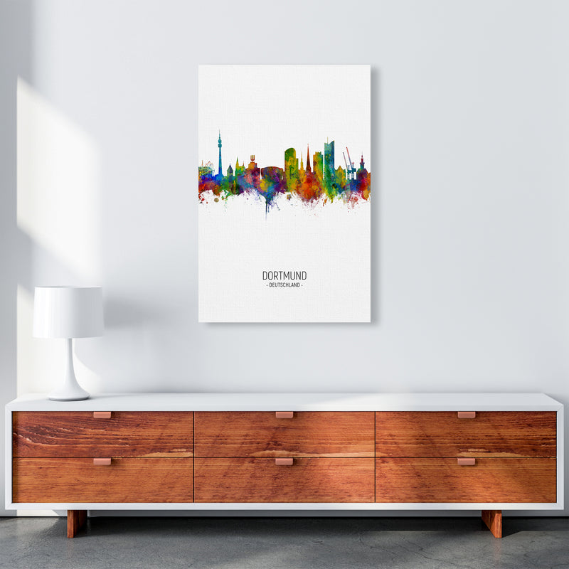 Dortmund Germany Skyline Portrait Art Print by Michael Tompsett A1 Canvas