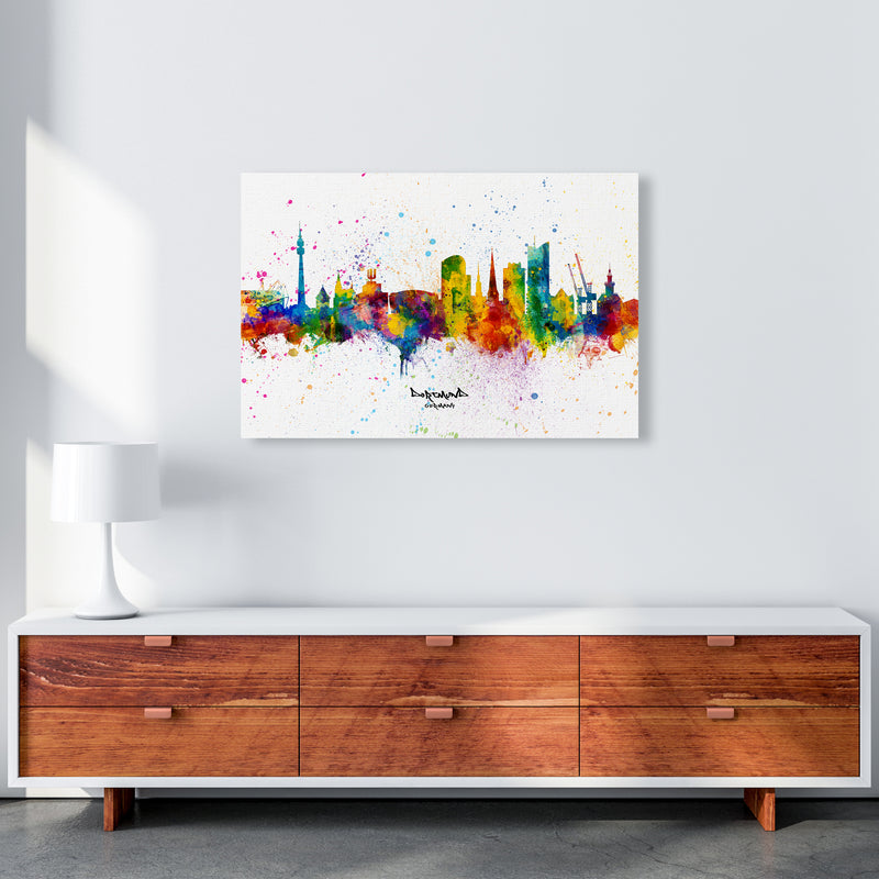 Dortmund Germany Skyline Splash Art Print by Michael Tompsett A1 Canvas