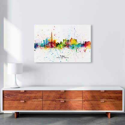 Dubai United Arab Emirates Skyline Splash Art Print by Michael Tompsett A1 Canvas