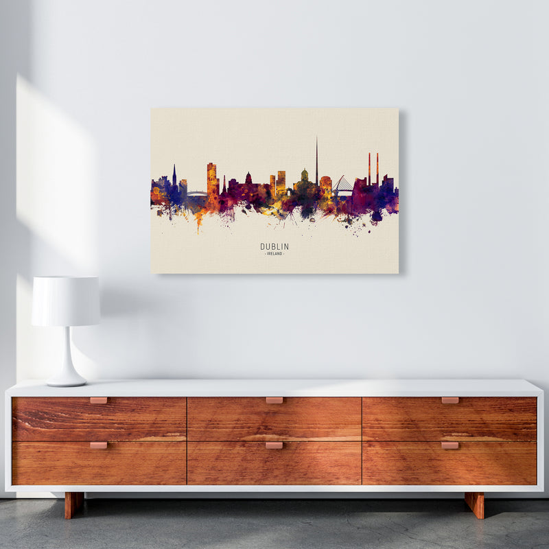 Dublin Ireland Skyline Autumn City Name Art Print by Michael Tompsett A1 Canvas