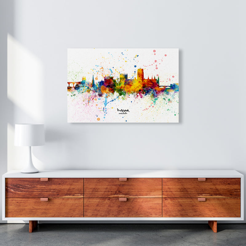 Durham England Skyline Splash Art Print by Michael Tompsett A1 Canvas