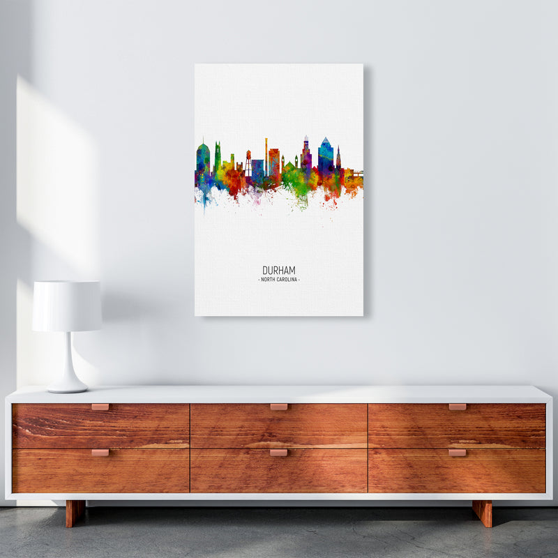 Durham North Carolina Skyline Portrait Art Print by Michael Tompsett A1 Canvas