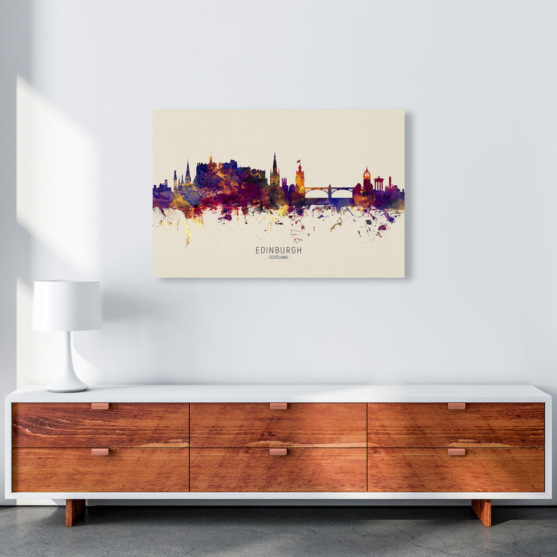 Edinburgh Scotland Skyline Autumn City Name Art Print by Michael Tompsett A1 Canvas
