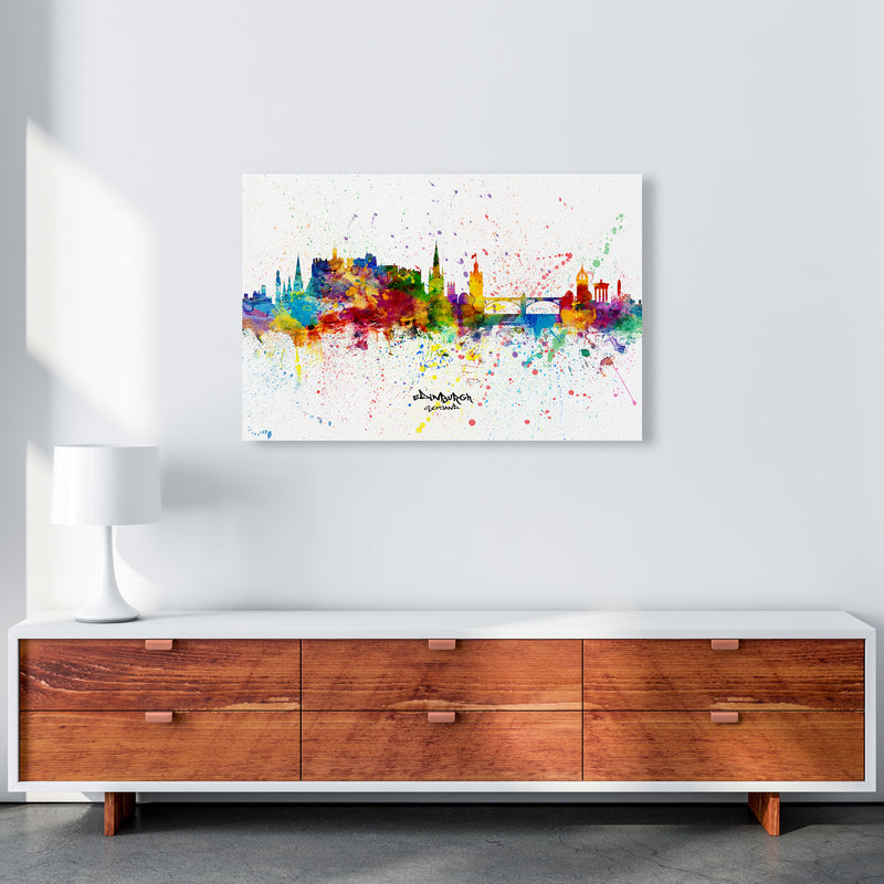 Edinburgh Scotland Skyline Splash Art Print by Michael Tompsett A1 Canvas