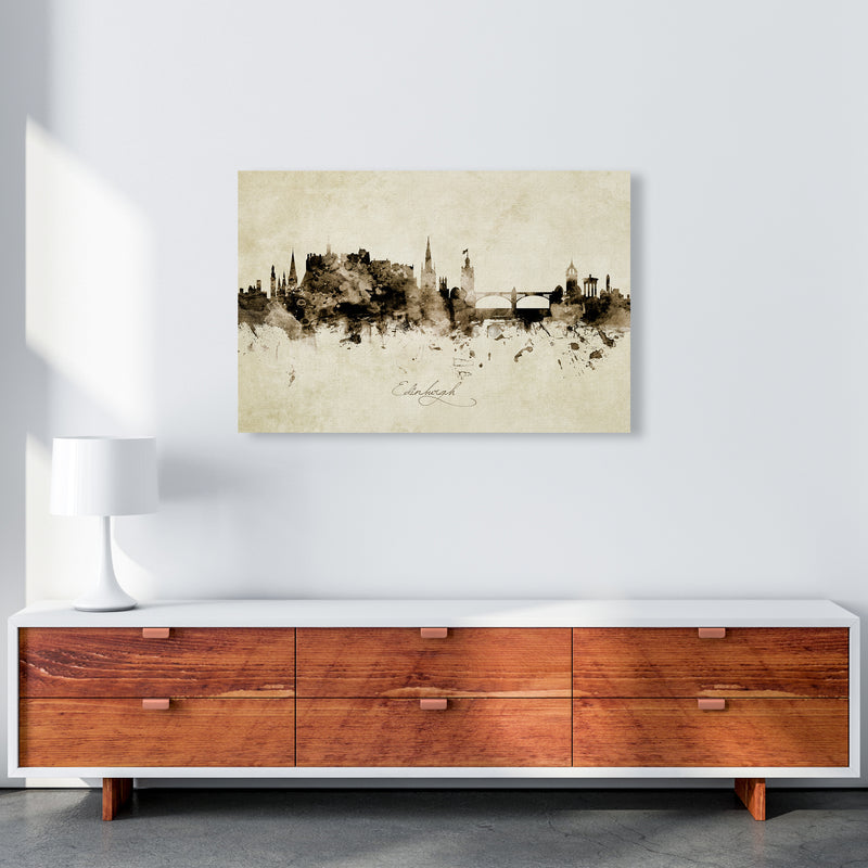 Edinburgh Scotland Skyline Vintage Art Print by Michael Tompsett A1 Canvas