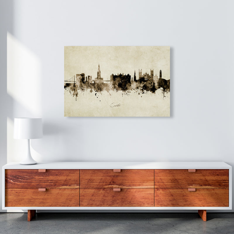 Exeter England Skyline Vintage Art Print by Michael Tompsett A1 Canvas