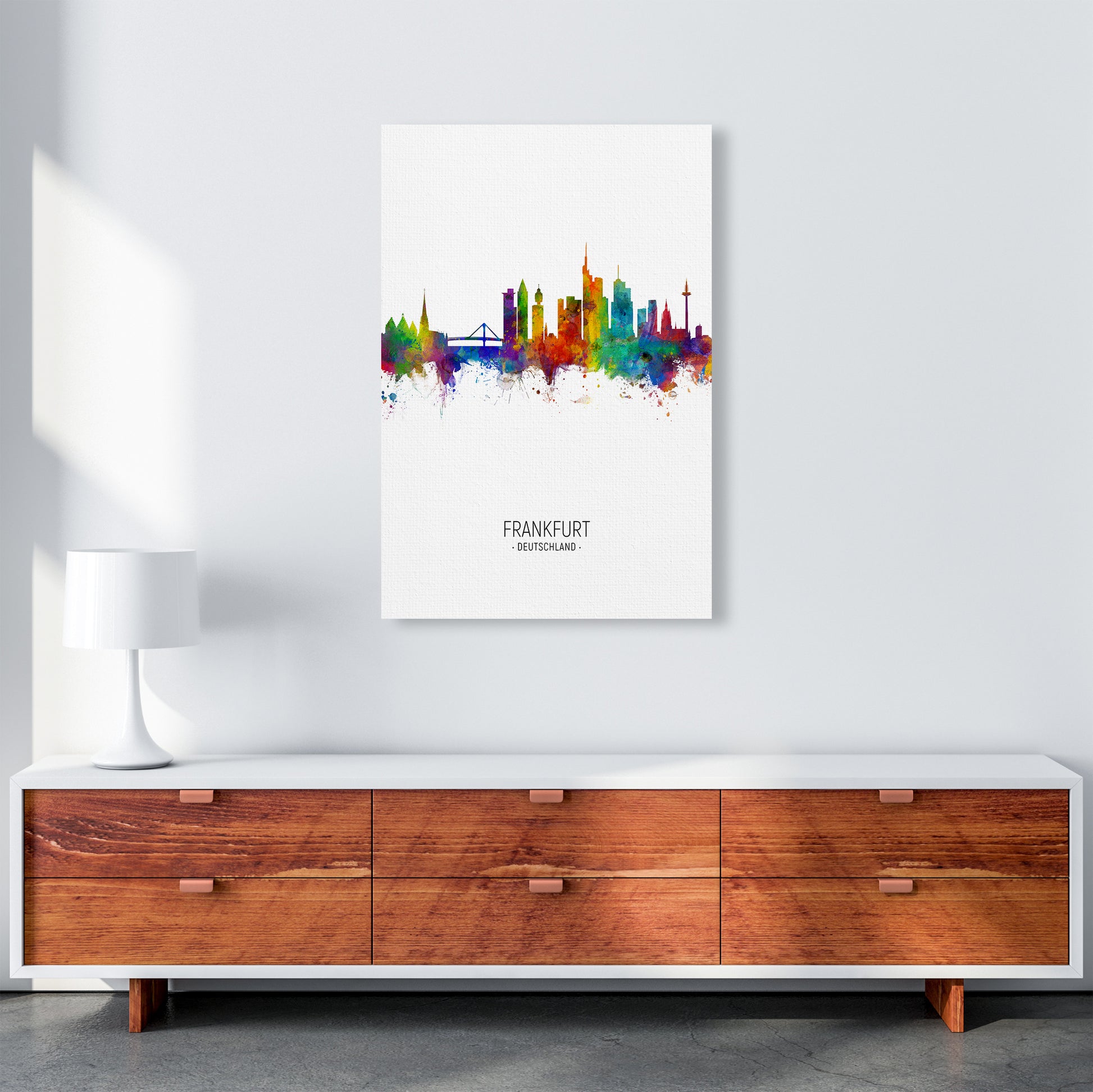 Frankfurt Germany Skyline Portrait Art Print by Michael Tompsett A1 Canvas
