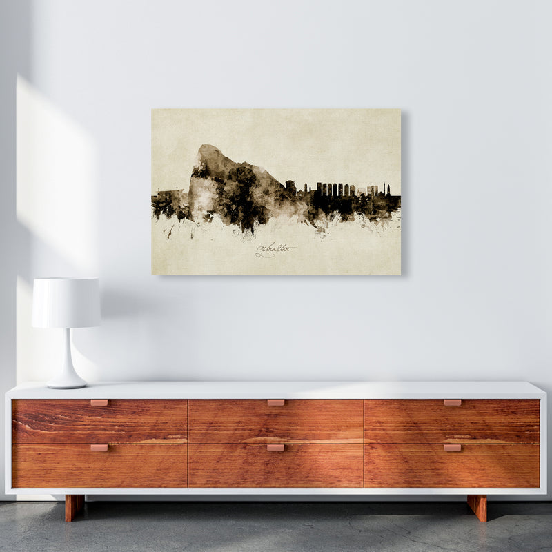 Gibraltar Skyline Vintage Art Print by Michael Tompsett A1 Canvas