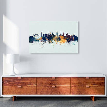 Glasgow Scotland Skyline Blue Orange Art Print by Michael Tompsett A1 Canvas