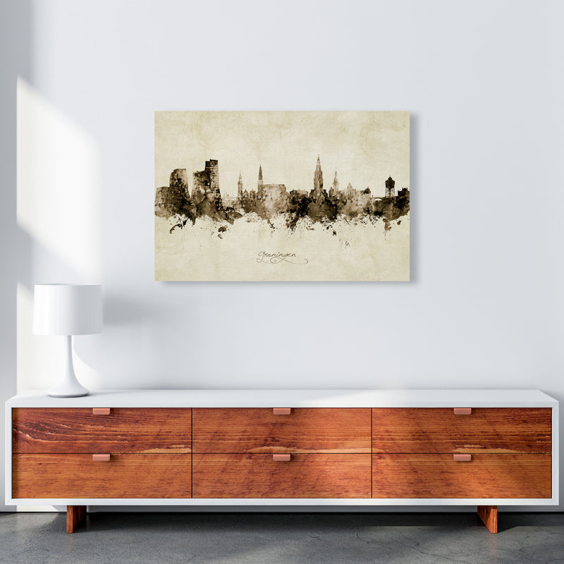 Groningen Netherlands Skyline Vintage Art Print by Michael Tompsett A1 Canvas